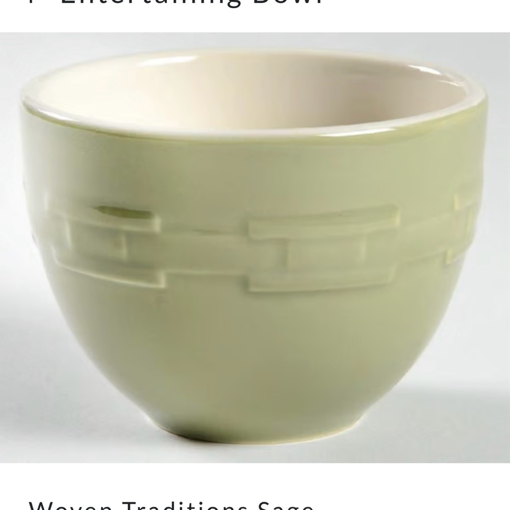 Longaberger Woven Traditions Sage 4" Entertaining Bowl - Picture 5 of 6